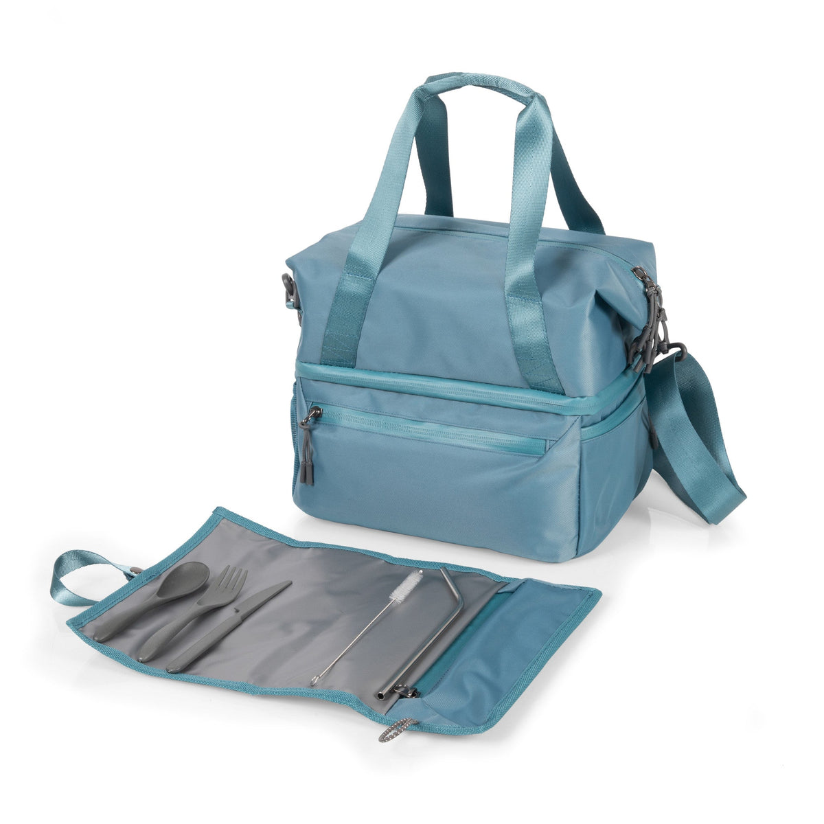 Picnic Time Tarana Recycled Lunch Bag Cooler with Utensils