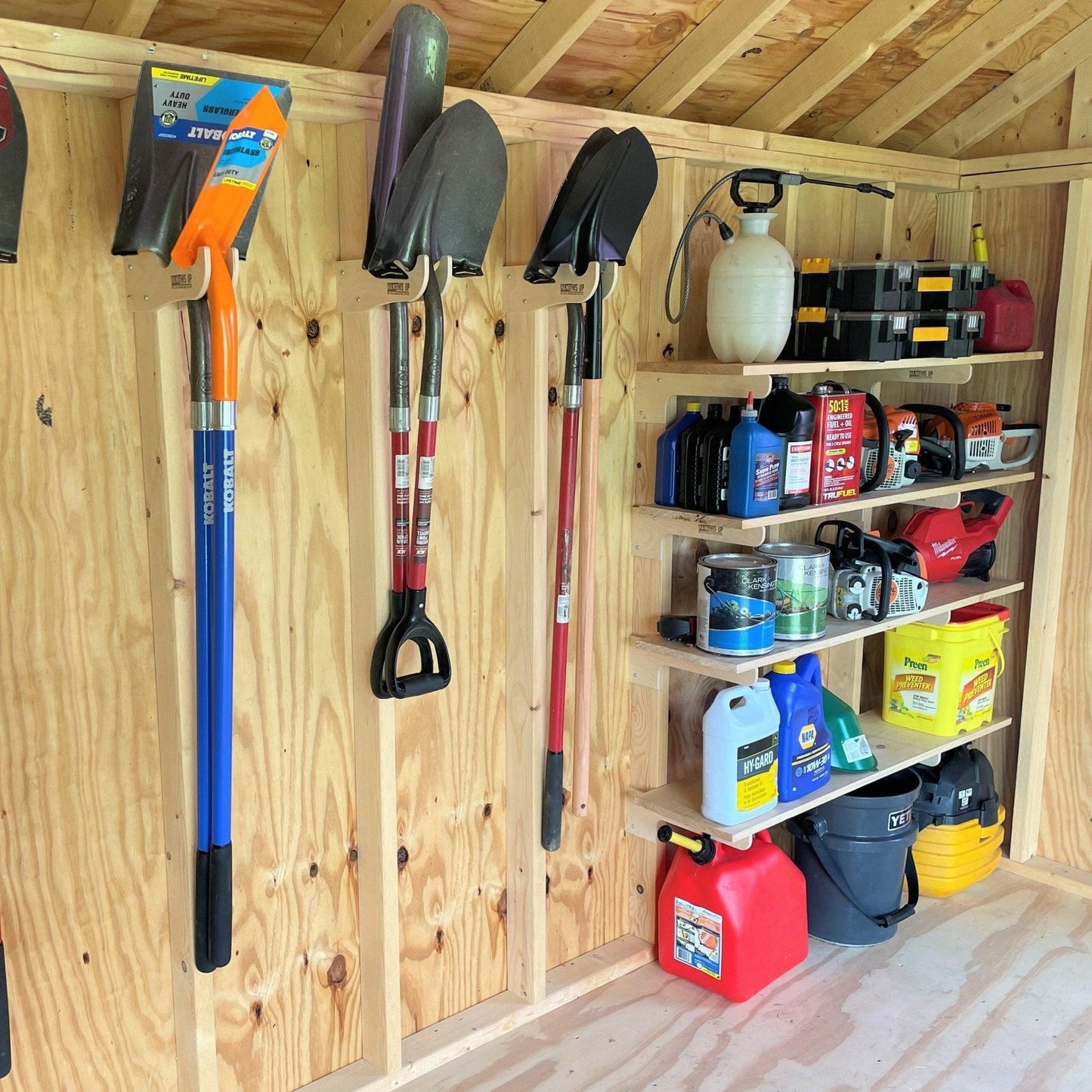 HangThis Up - Garden Yard Tool Organizer,  Yard Tool Rack, Outdoor Shed Tool Organizer, Shed Tool Rack, Shed Organizer, Outdoor Storage, Yard Tool Storage Rack