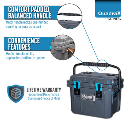 Cubix Outdoors 10 Quart Personal Cooler - QuadraX