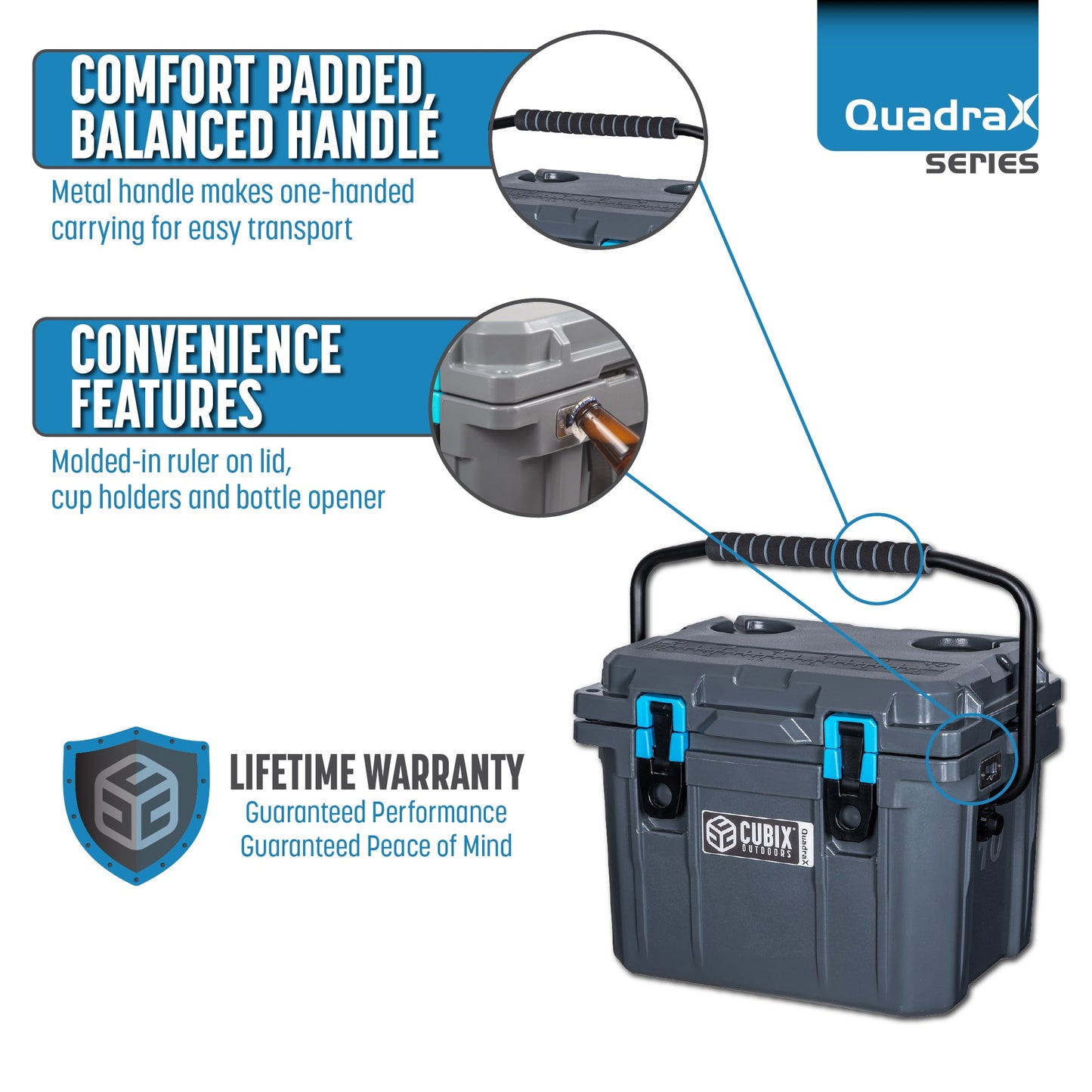 Cubix Outdoors 20 Quart Rotomolded Cooler - QuadraX
