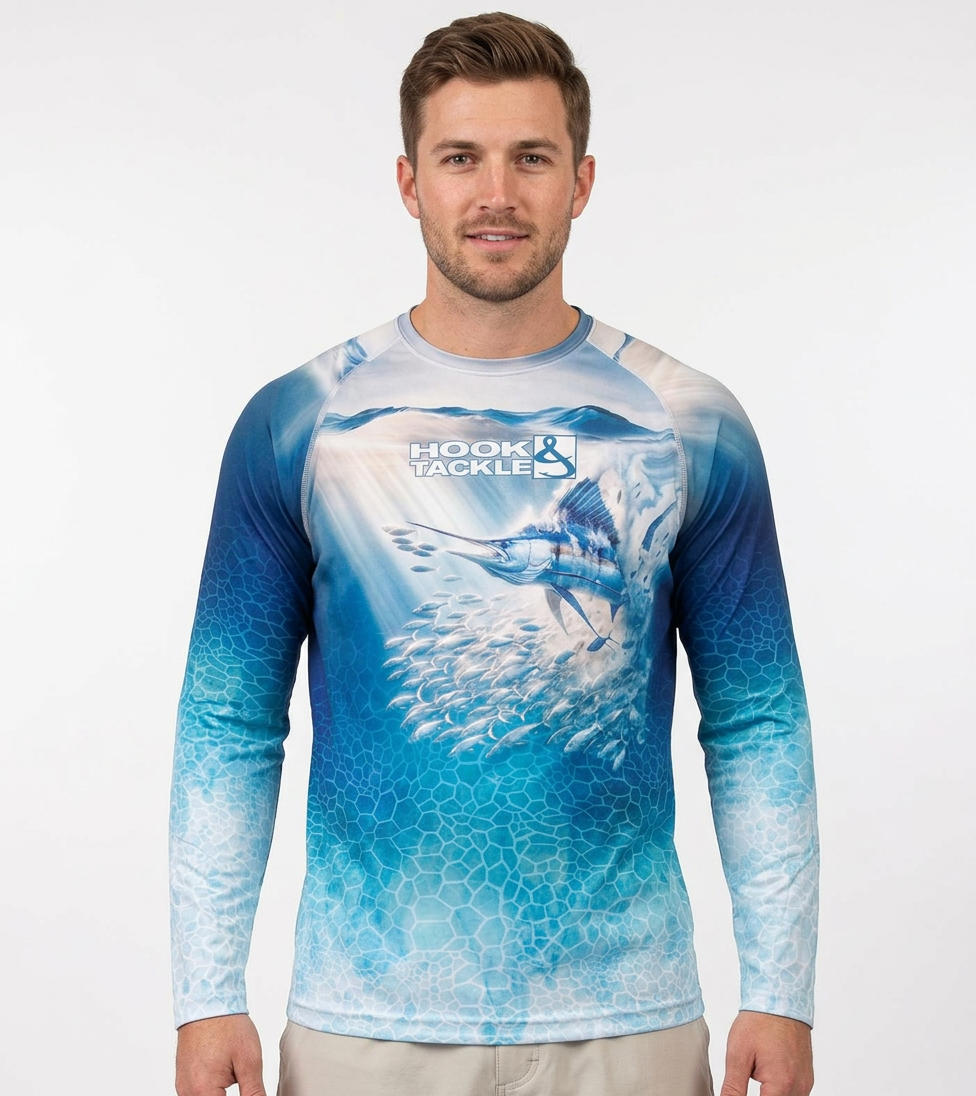 Hook & Tackle Men's Marlin Strike Dolphin L/S UV Fishing Shirt