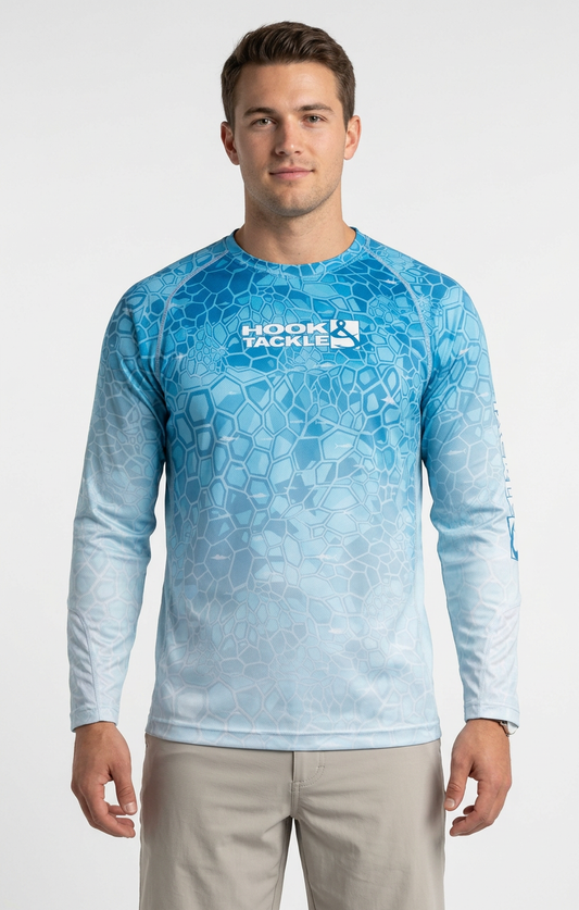 Hook & Tackle Men's Marlin Hex L/S UV Fishing Shirt