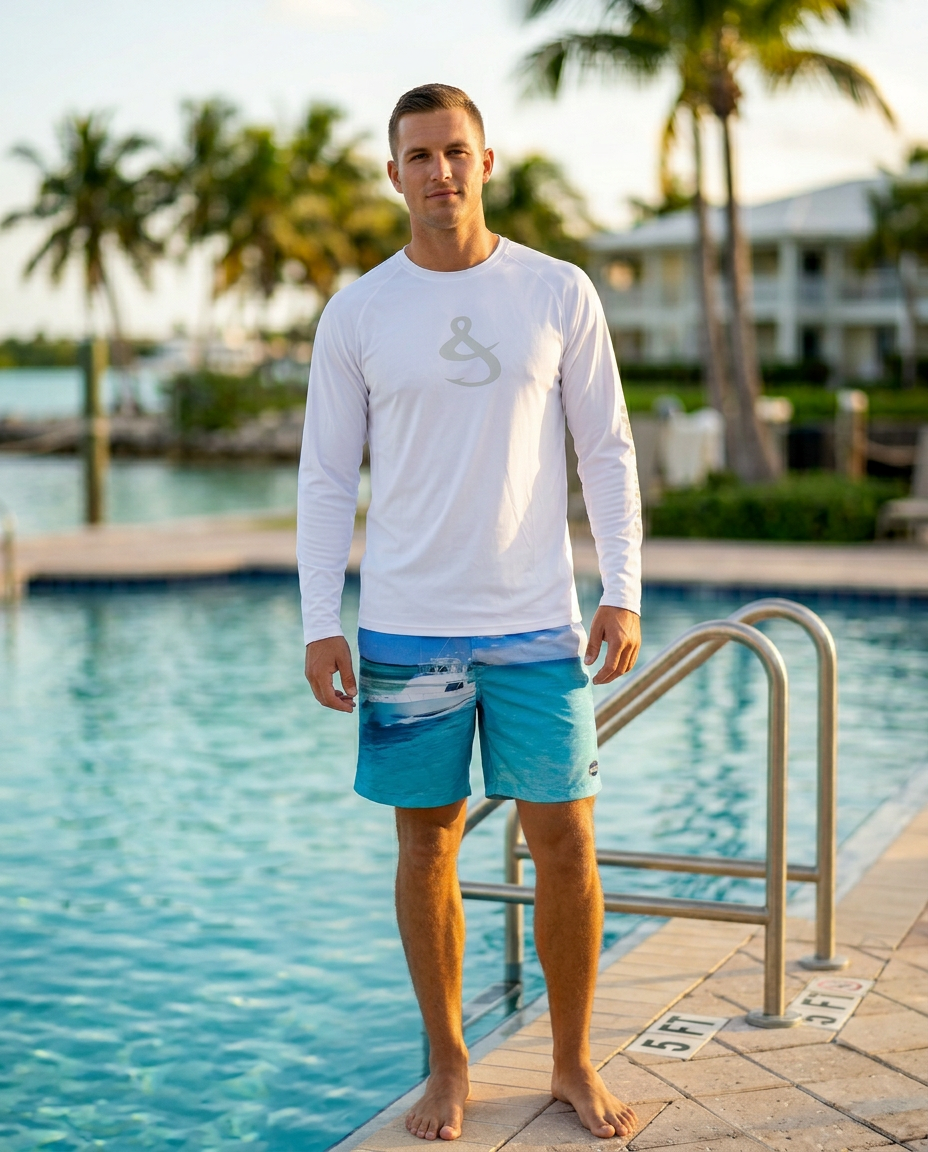 Hook & Tackle Men's Gulfstream Fishing Swim Trunk