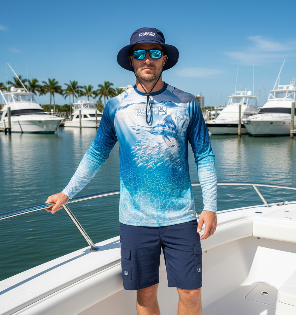 Hook & Tackle Men's Marlin Strike Dolphin L/S UV Fishing Shirt