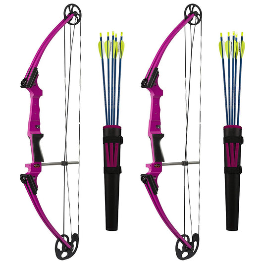 Genesis Archery Original Left Handed Compound Bow Archery Kit, Purple (2 Pack) - Angler's Pro Tackle & Outdoors