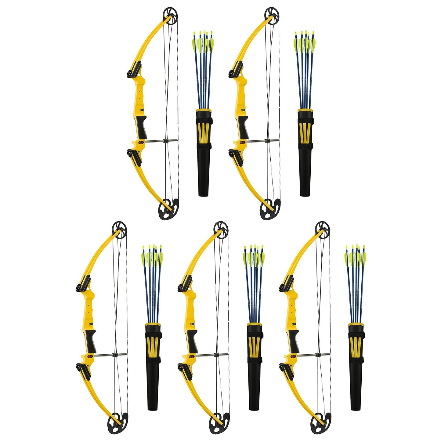 Genesis Archery Original Left Handed Compound Bow Archery Kit, Yellow (5 Pack) - Angler's Pro Tackle & Outdoors