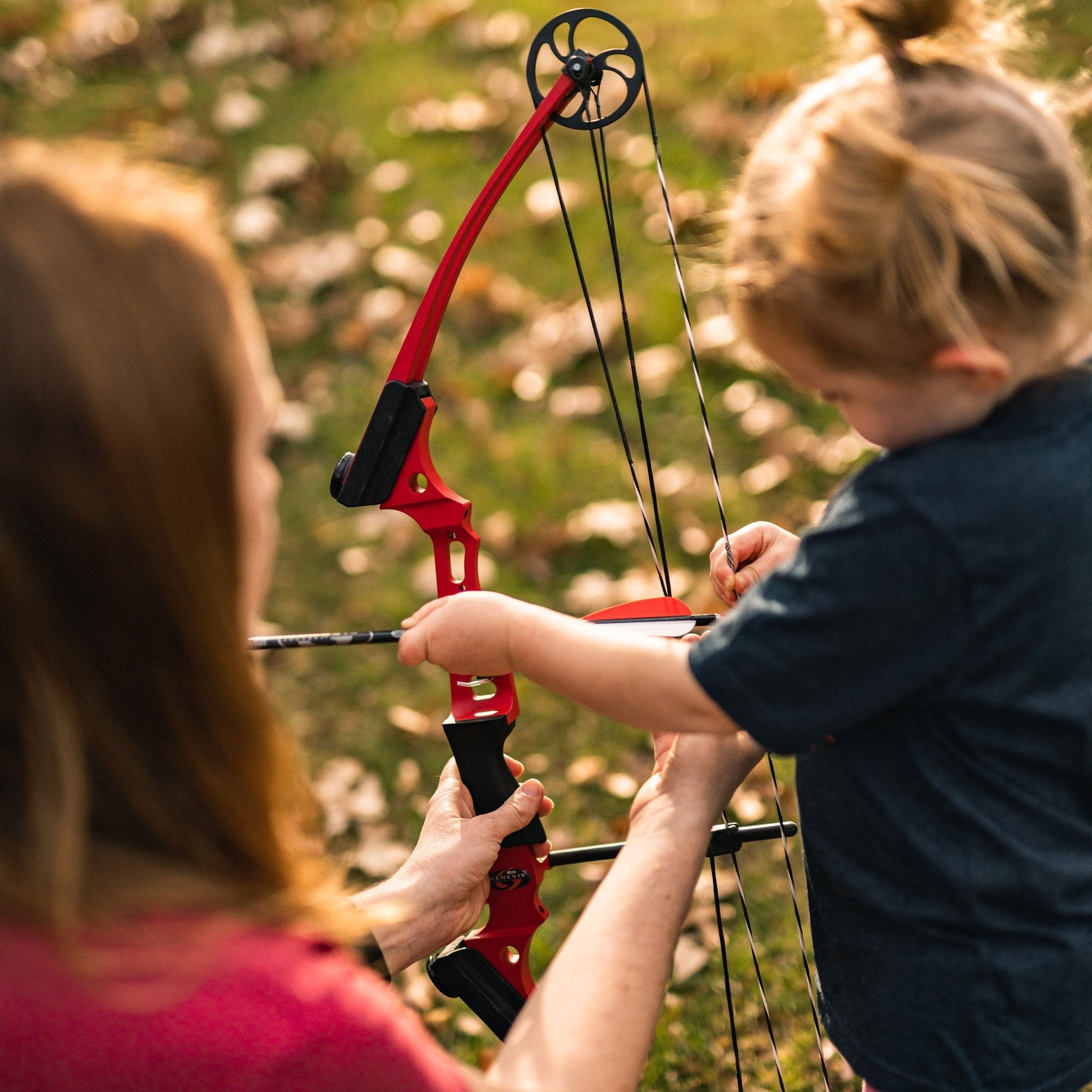 Genesis Mini, Youth Archery Compound Bow w/Adjustable Sizing, Right Hand, Black - Angler's Pro Tackle & Outdoors