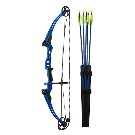 Genesis Mini, Youth Compound Bow and Arrow Kit with Quiver, Left Handed, Blue - Angler's Pro Tackle & Outdoors