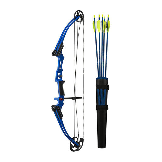 Genesis Mini, Youth Compound Bow and Arrow Kit with Quiver, Right Handed, Blue - Angler's Pro Tackle & Outdoors