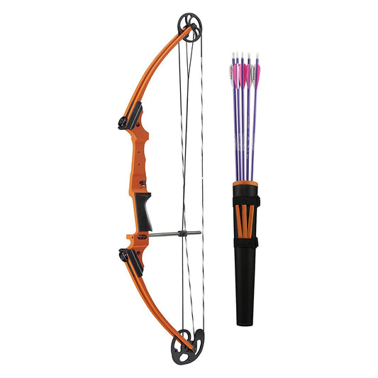 Genesis Original Lightweight Archery Compound Bow/Arrow Set, Left Handed, Orange - Angler's Pro Tackle & Outdoors