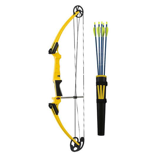 Genesis Original Lightweight Archery Compound Bow/Arrow Set, Left Handed, Yellow - Angler's Pro Tackle & Outdoors