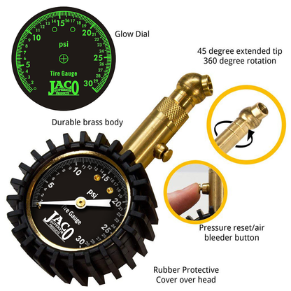 Jaco Elite® Low Pressure Tire Gauge - 30 PSI