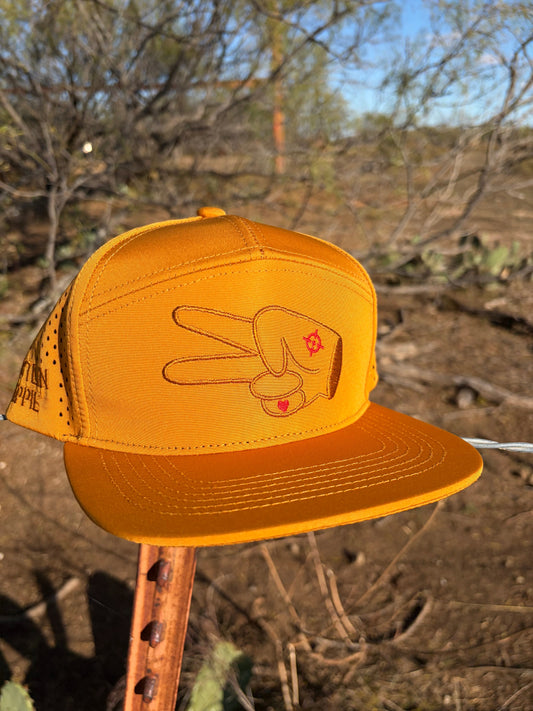 Hustlin Hippie PL Series Hydro Snapback- GOLDEN BURNT ORANGE- LOGO w/ BOLD style