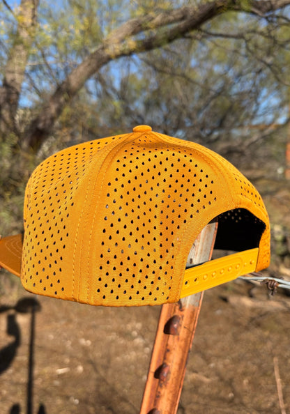 Hustlin Hippie PL Series Hydro Snapback- GOLDEN BURNT ORANGE- LOGO w/ BOLD style