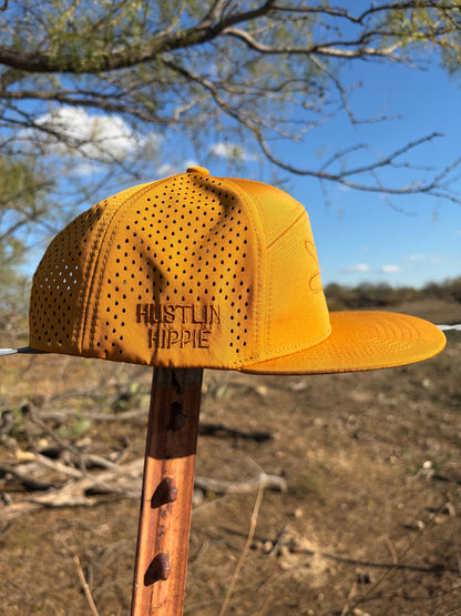 Hustlin Hippie PL Series Hydro Snapback- GOLDEN BURNT ORANGE- LOGO w/ BOLD style