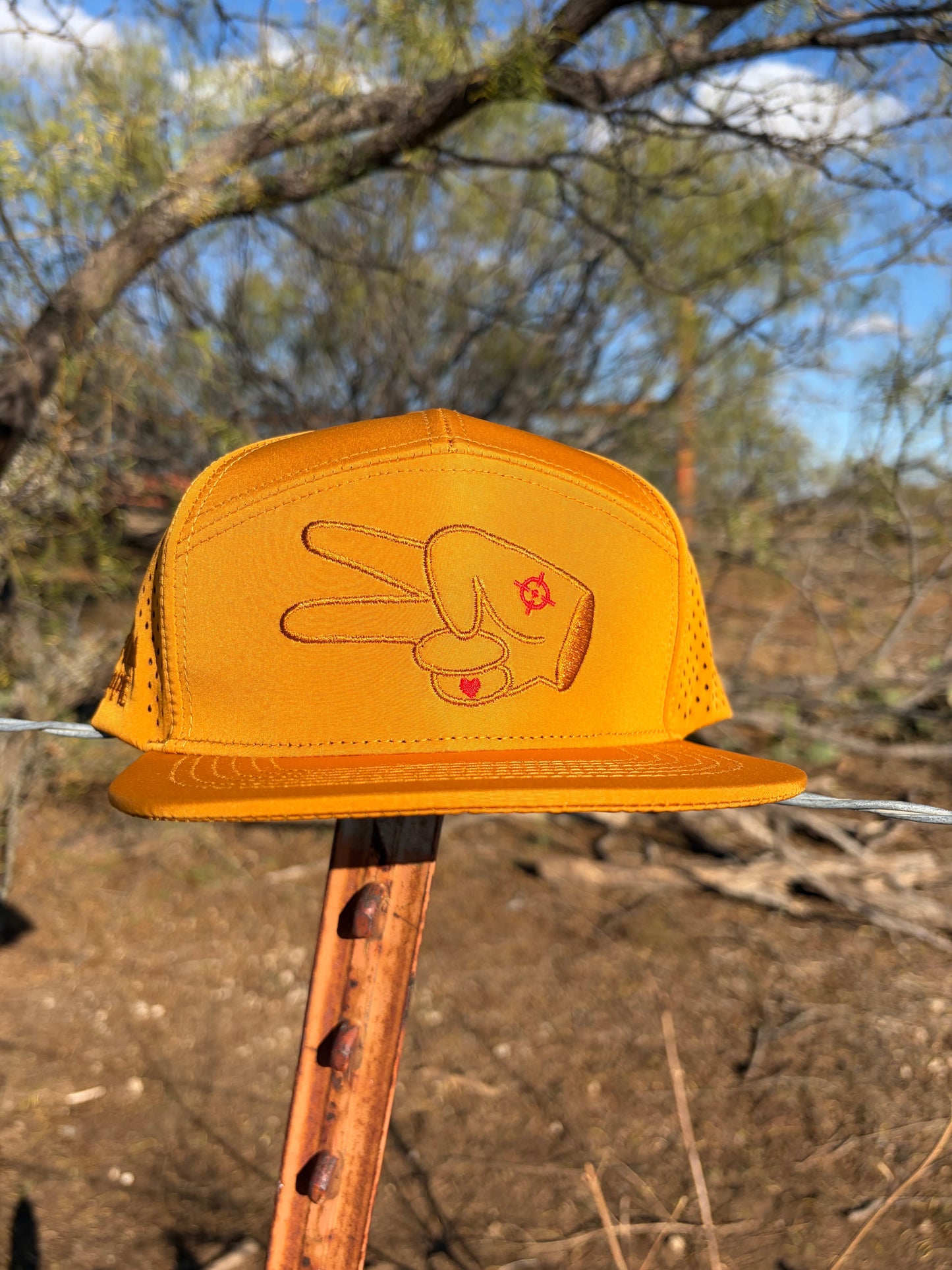 Hustlin Hippie PL Series Hydro Snapback- GOLDEN BURNT ORANGE- LOGO w/ BOLD style
