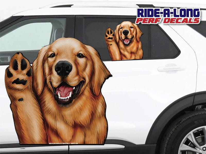 Golden Retriever *RIDE A LONG* Perforated Decal - Angler's Pro Tackle & Outdoors