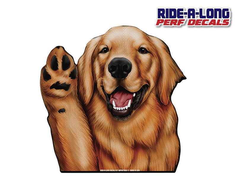 Golden Retriever *RIDE A LONG* Perforated Decal - Angler's Pro Tackle & Outdoors
