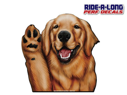 Golden Retriever *RIDE A LONG* Perforated Decal - Angler's Pro Tackle & Outdoors