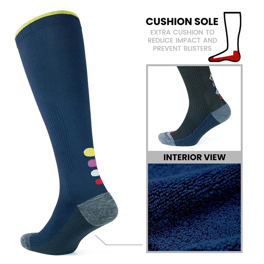 GoWith 20 - 30 mmHg Knee High Athletic Compression Socks for Men & Women - Cushioned Sole - Angler's Pro Tackle & Outdoors