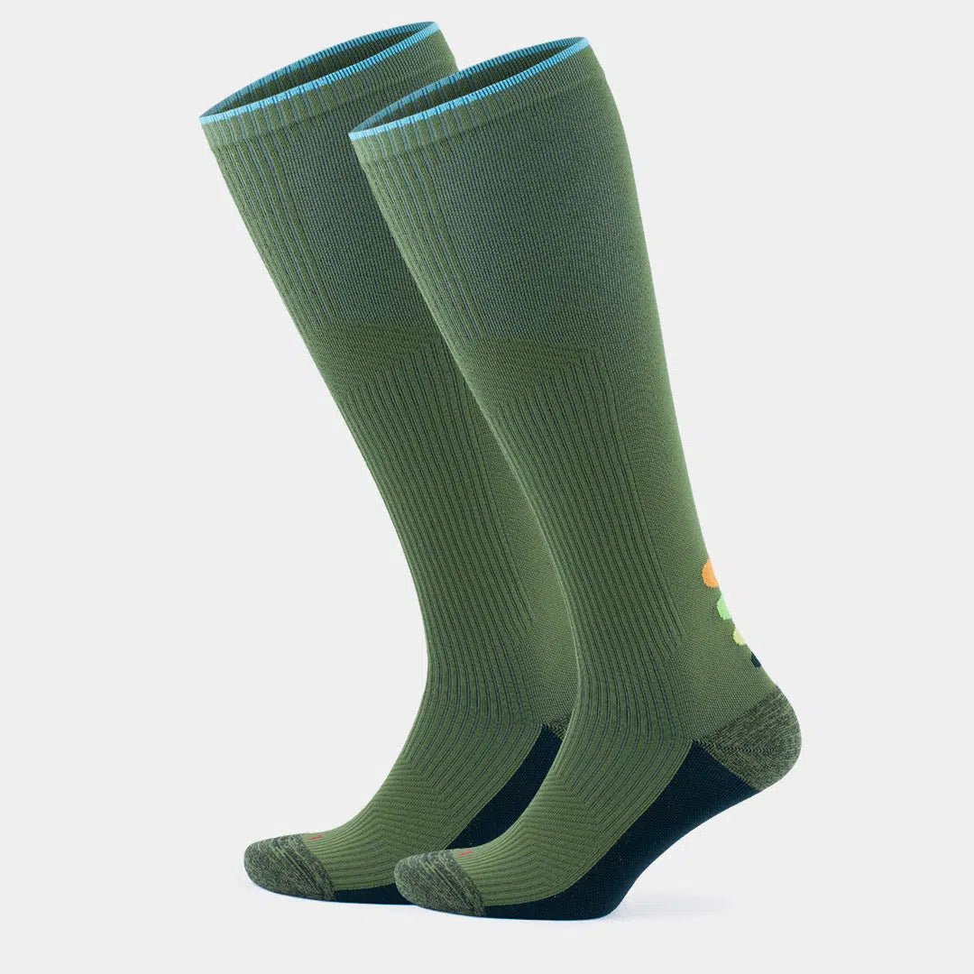 GoWith 20 - 30 mmHg Knee High Athletic Compression Socks for Men & Women - Cushioned Sole - Angler's Pro Tackle & Outdoors