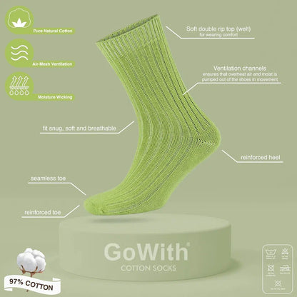 GoWith 97% Cotton Crew Dress Socks for Men and Women - Colorful - Angler's Pro Tackle & Outdoors