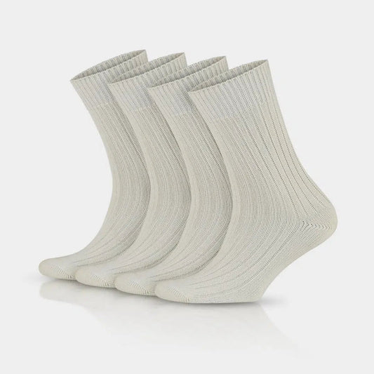 GoWith 97% Cotton Crew Dress Socks for Men and Women - Undyed - Angler's Pro Tackle & Outdoors