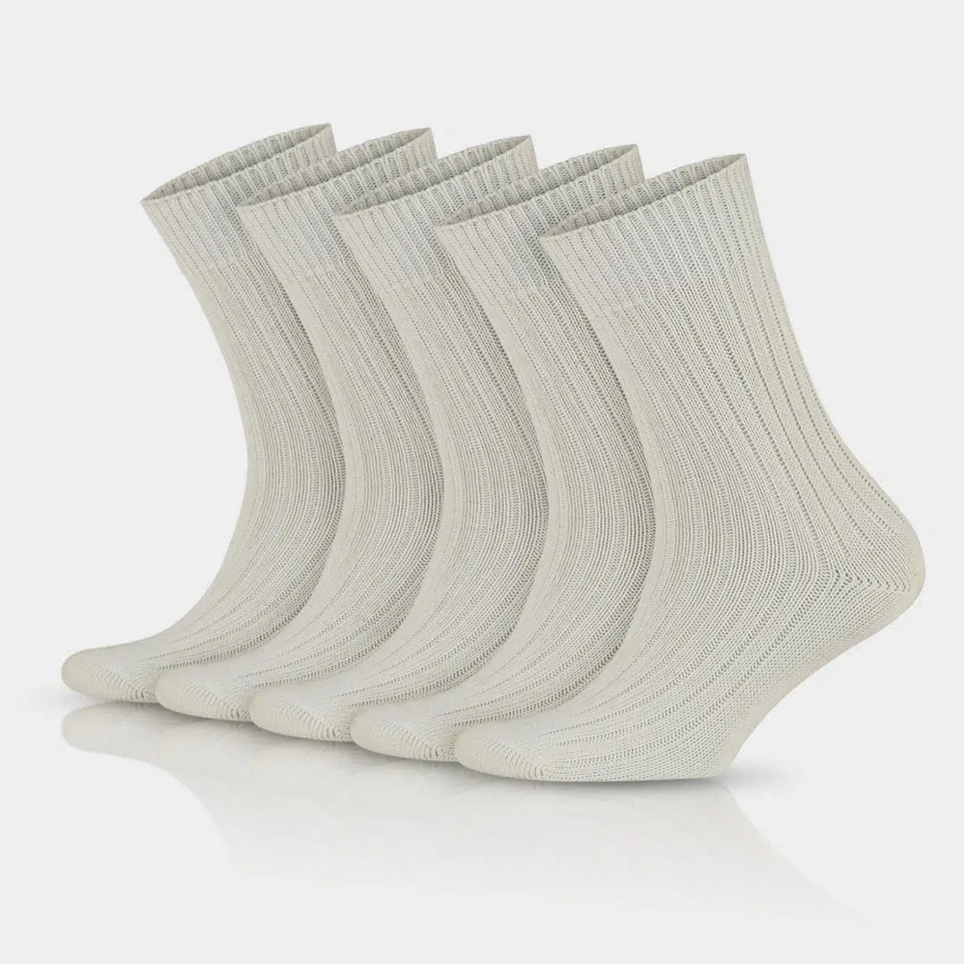 GoWith 97% Cotton Crew Dress Socks for Men and Women - Undyed - Angler's Pro Tackle & Outdoors