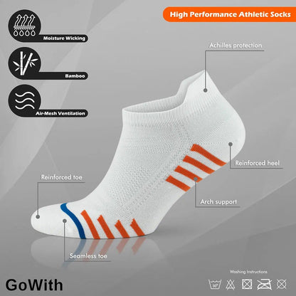 GoWith Women's Bamboo Low Cut Athletic Running & Golf Socks with Arch Support - Angler's Pro Tackle & Outdoors