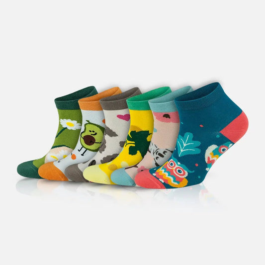 GoWith Women's Cotton Low Cut Cute Funny Mismatched Socks - Angler's Pro Tackle & Outdoors