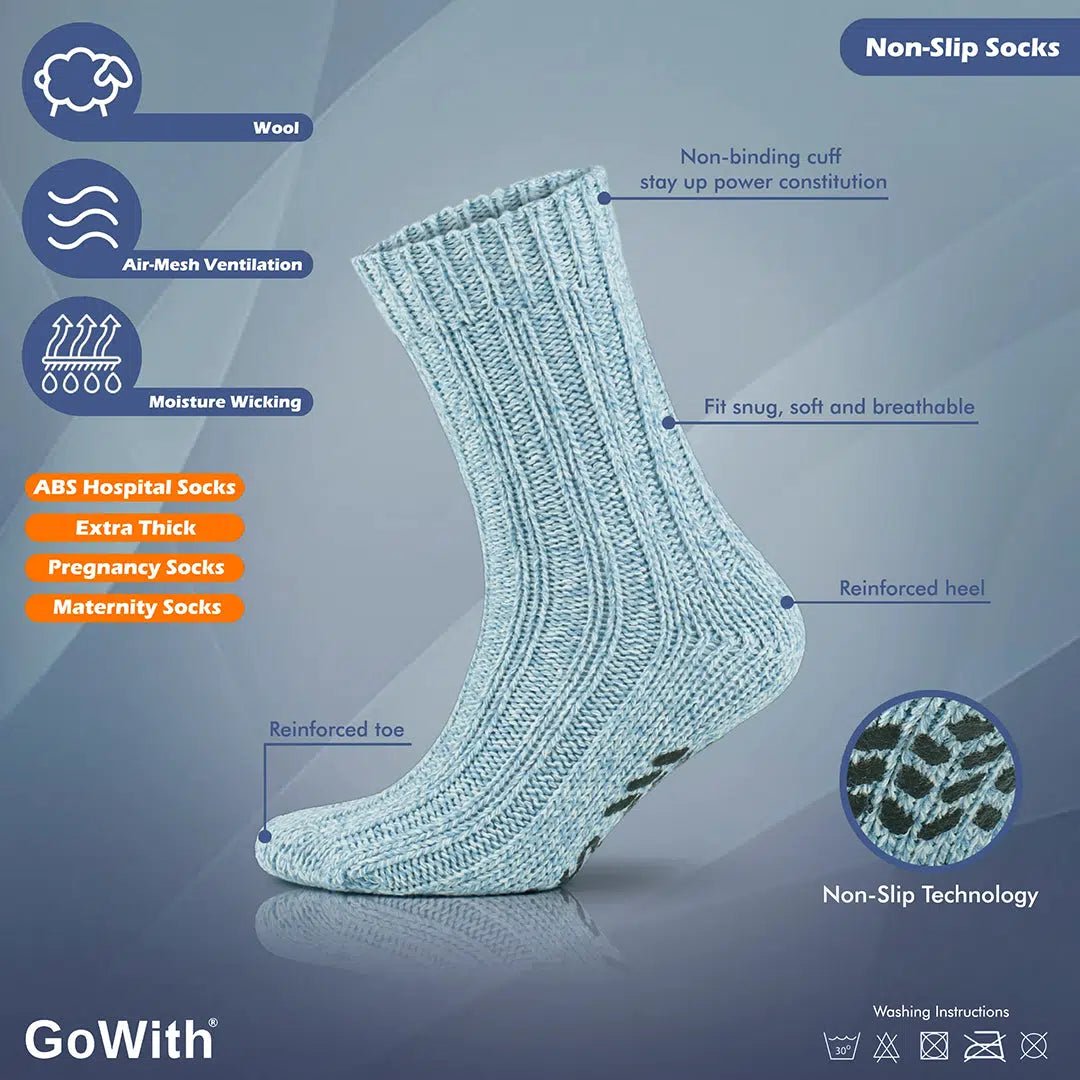 GoWith Women's Merino Crew Non - Slip Grip Cabin & Christmas Socks - Angler's Pro Tackle & Outdoors