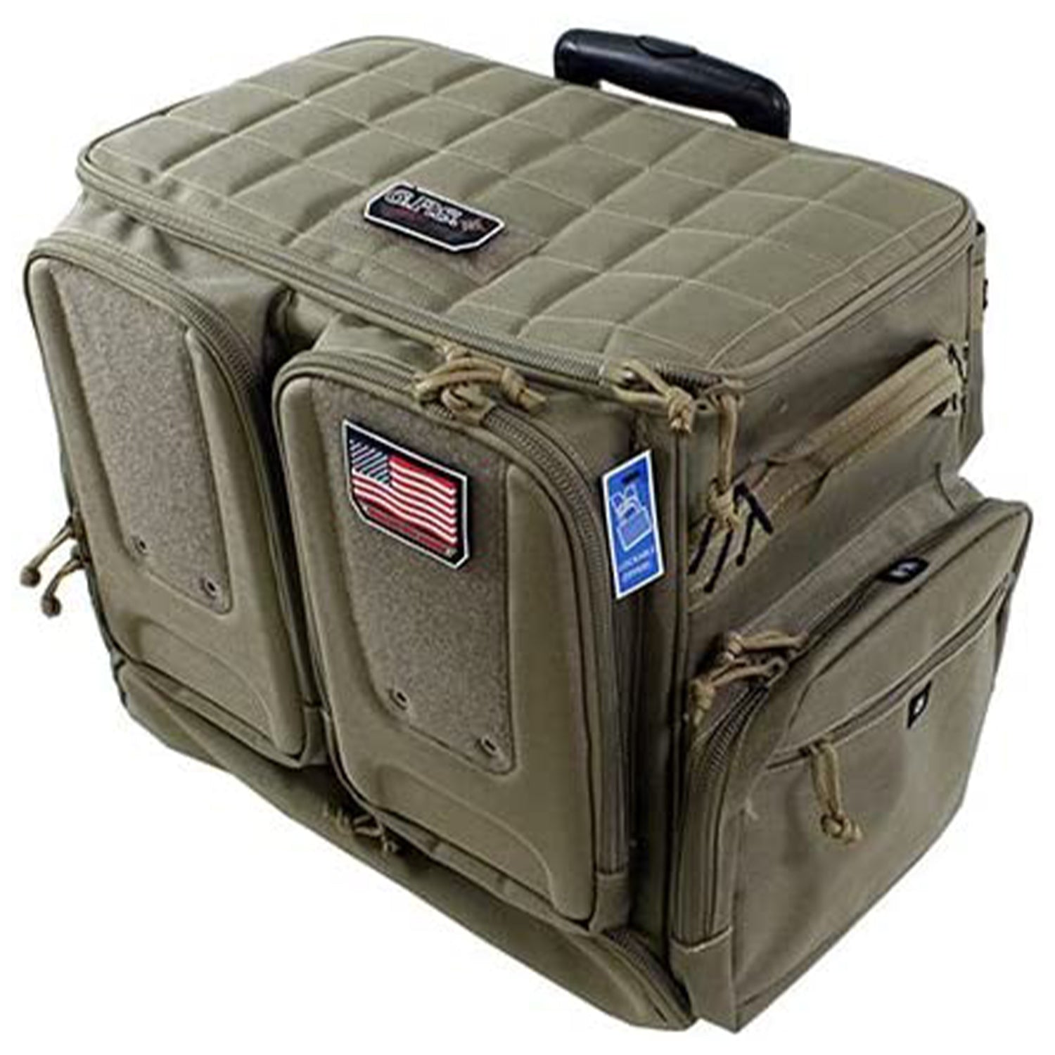 GPS Tactical Rolling Range Case Bag For Shooting Gear, 10 Handguns, & Ammo, Tan - Angler's Pro Tackle & Outdoors