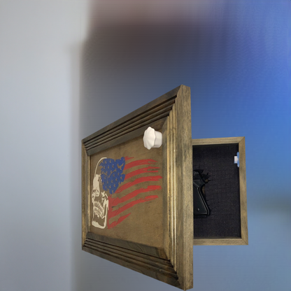 Bellewood Designs - Gun Cabinet with Skull & American Flag Design
