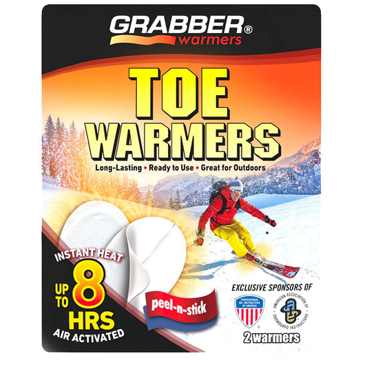 Grabber Ski & Ride Toe Warmers - Long Lasting Safe Natural Odorless Air Activated Warmers - Up to 8 Hours of Heat - 40 Pair Box - Angler's Pro Tackle & Outdoors