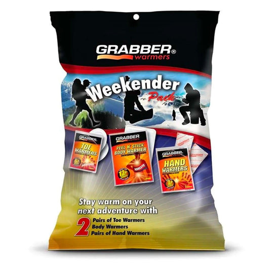 Grabber Warmers Weekender Multi - Warmer Pack, 2 Pair Hand, 2 Pair Toe, 2 Peel N' Stick Body Warmers, 6 - Count - Angler's Pro Tackle & Outdoors