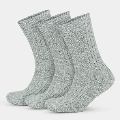 GoWith Men's Merino Wool Extra Thick Terry Sole Fuzzy Crew Socks