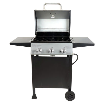 Grill Boss 27,000 BTU 3 Burner Gas Grill with Wheels, Cover, and Side Shelves - Angler's Pro Tackle & Outdoors