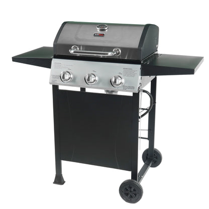 Grill Boss 27,000 BTU 3 Burner Gas Grill with Wheels, Cover, and Side Shelves - Angler's Pro Tackle & Outdoors