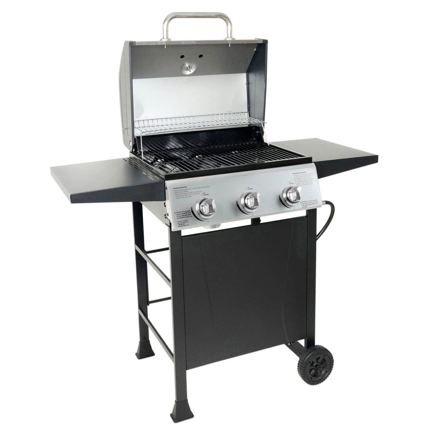 Grill Boss 27,000 BTU 3 Burner Gas Grill with Wheels, Cover, and Side Shelves - Angler's Pro Tackle & Outdoors