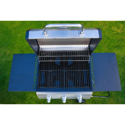 Grill Boss 27,000 BTU 3 Burner Gas Grill with Wheels, Cover, and Side Shelves - Angler's Pro Tackle & Outdoors