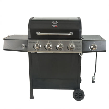 Grill Boss 4 - Burner Gas Grill with Side Burner, Cover, Shelves, & Bottle Opener - Angler's Pro Tackle & Outdoors