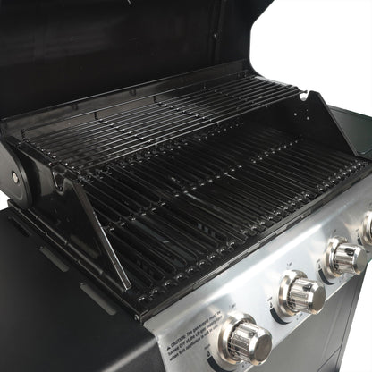 Grill Boss 4 - Burner Gas Grill with Side Burner, Cover, Shelves, & Bottle Opener - Angler's Pro Tackle & Outdoors