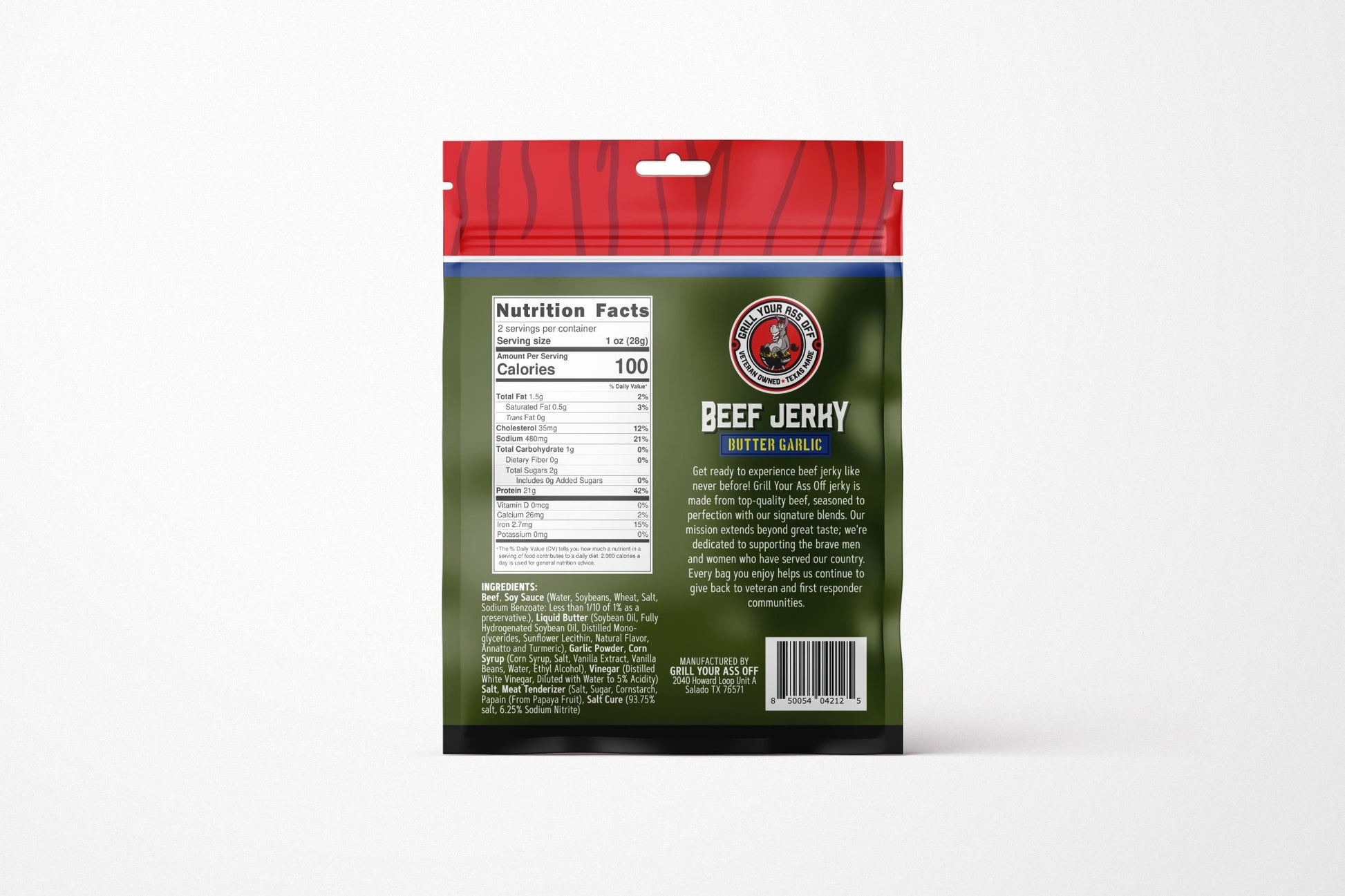 Grill Your Ass Off Butter Garlic Beef Jerky - Angler's Pro Tackle & Outdoors