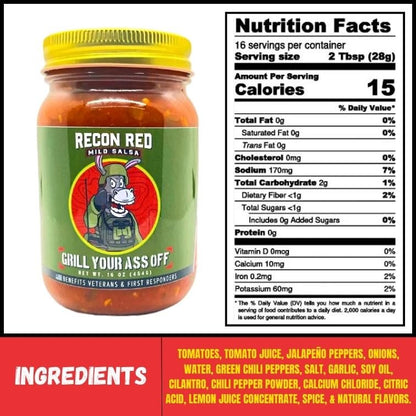 Grill Your Ass Off Recon Red Mild Salsa - Angler's Pro Tackle & Outdoors