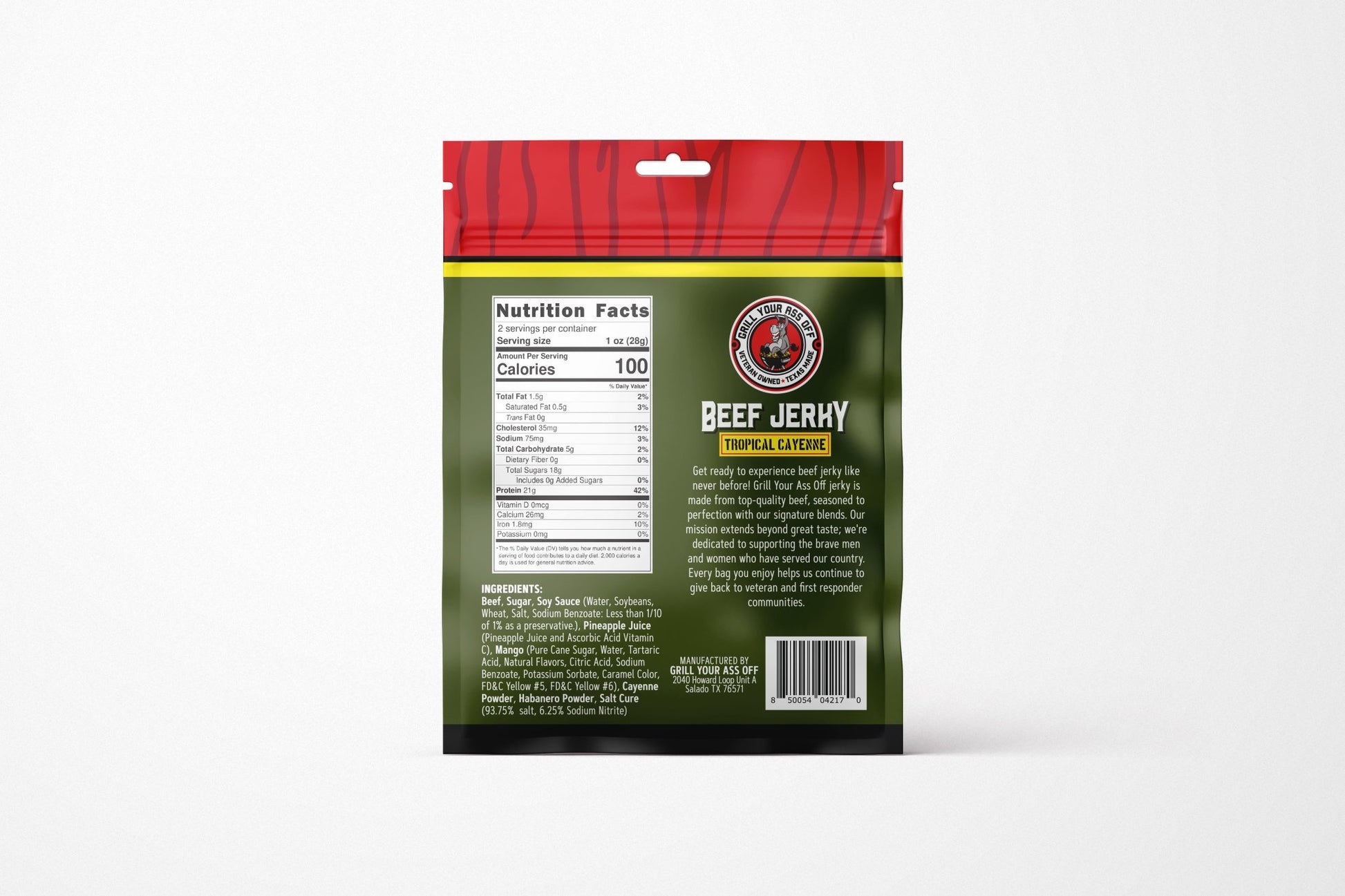 Grill Your Ass Off Tropical Cayenne Beef Jerky - Angler's Pro Tackle & Outdoors