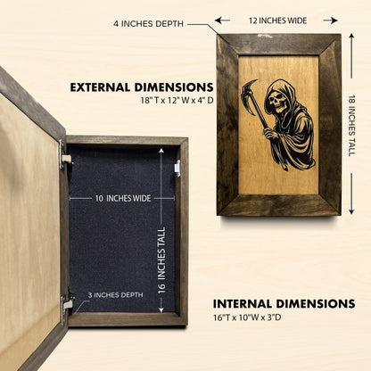 Bellewood Designs - Hidden Gun Safe With Grim Reaper Design