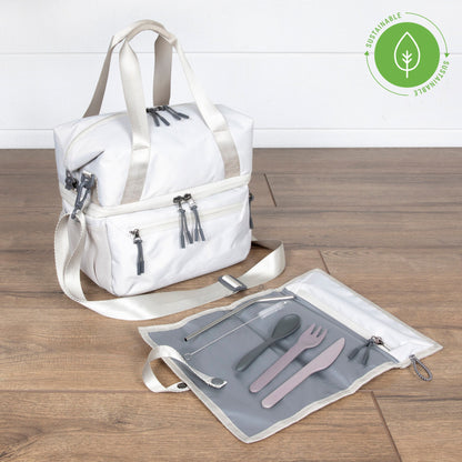 Picnic Time Tarana Recycled Lunch Bag Cooler with Utensils