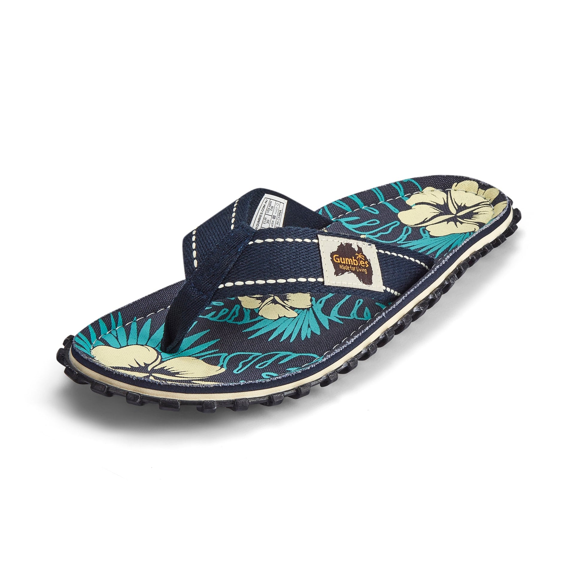 Gumbies Islander Flip-Flops - Men's - Blue Hibiscus - Angler's Pro Tackle & Outdoors