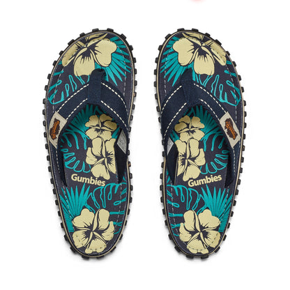 Gumbies Islander Flip-Flops - Men's - Blue Hibiscus - Angler's Pro Tackle & Outdoors