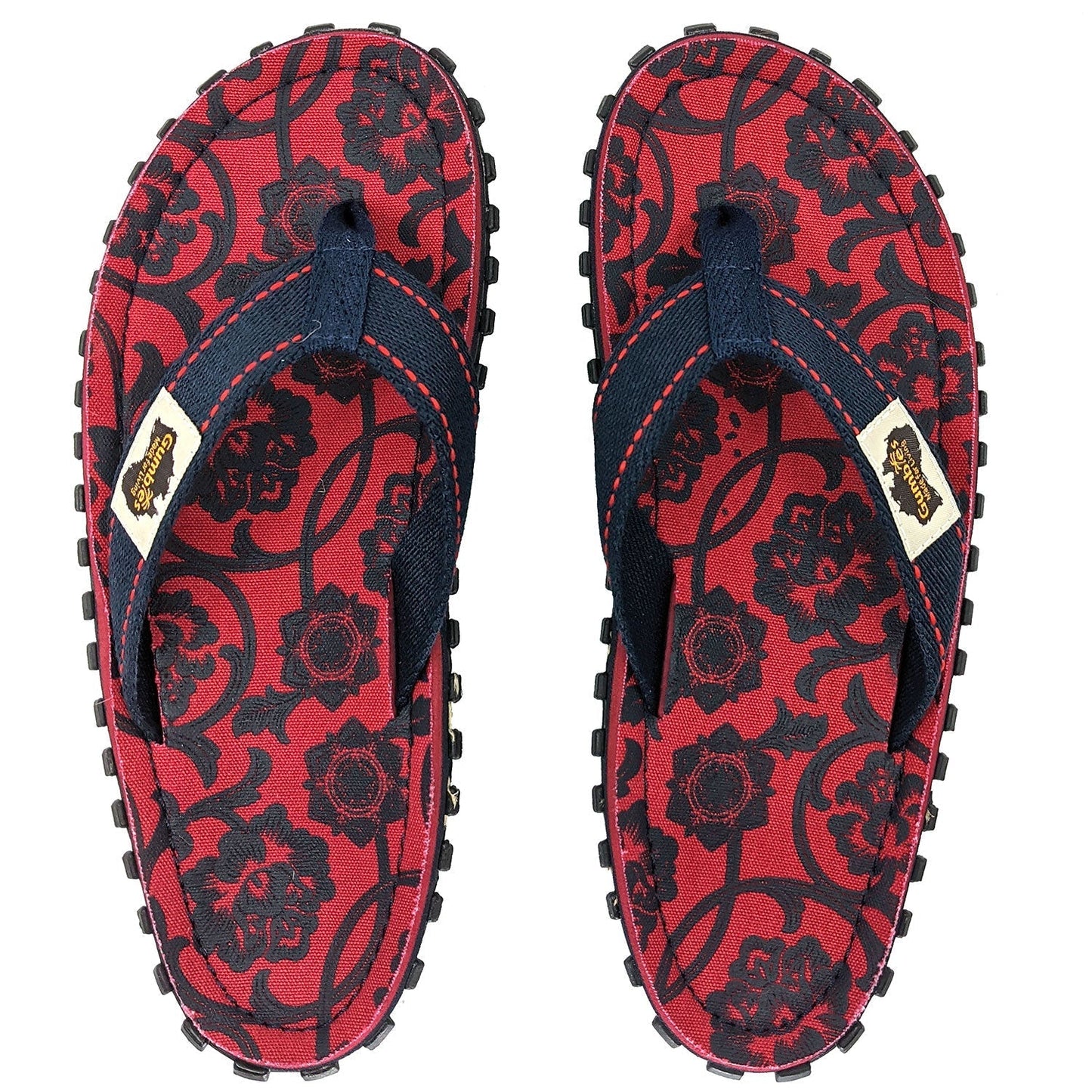 Gumbies Islander Flip-Flops - Men's - Red & Blue Rose - Angler's Pro Tackle & Outdoors